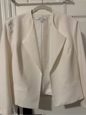 Nine West Women's Off-White Open-Front Blazer